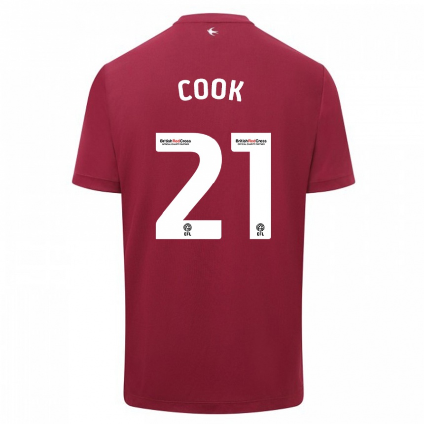 Kinder Fußball Mikayla Cook #21 Rot Auswärtstrikot Trikot 2023/24 T-Shirt Luxemburg