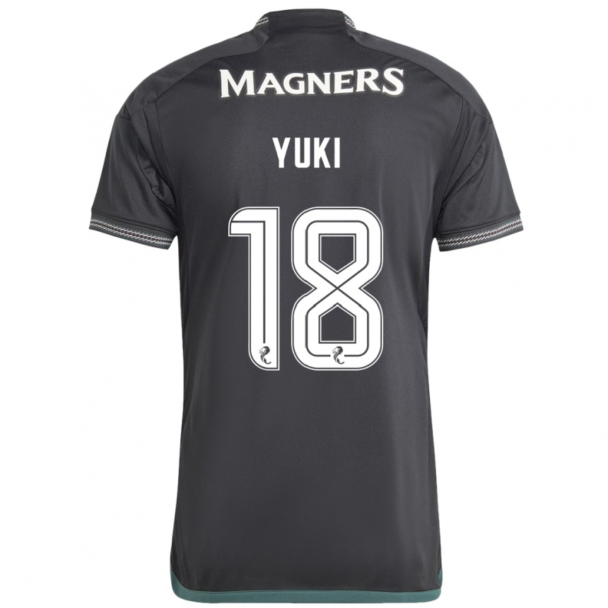 Kinder Fußball Yuki Kobayashi #18 Schwarz Auswärtstrikot Trikot 2023/24 T-Shirt Luxemburg