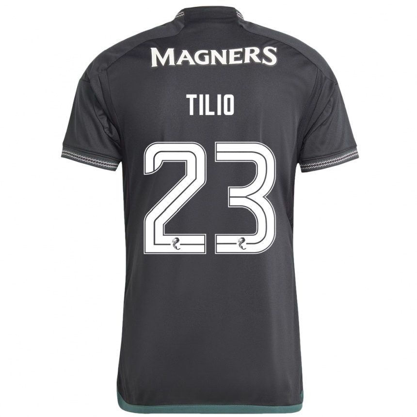 Kinder Fußball Marco Tilio #23 Schwarz Auswärtstrikot Trikot 2023/24 T-Shirt Luxemburg