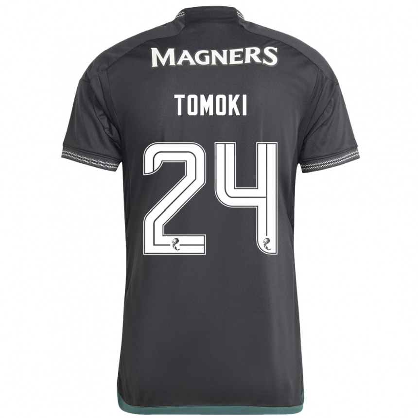 Kinder Fußball Tomoki Iwata #24 Schwarz Auswärtstrikot Trikot 2023/24 T-Shirt Luxemburg