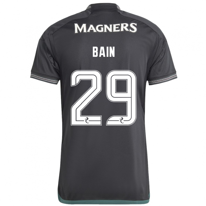 Kinder Fußball Scott Bain #29 Schwarz Auswärtstrikot Trikot 2023/24 T-Shirt Luxemburg