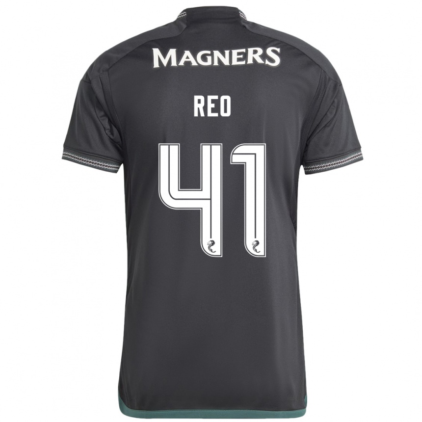 Kinder Fußball Reo Hatate #41 Schwarz Auswärtstrikot Trikot 2023/24 T-Shirt Luxemburg