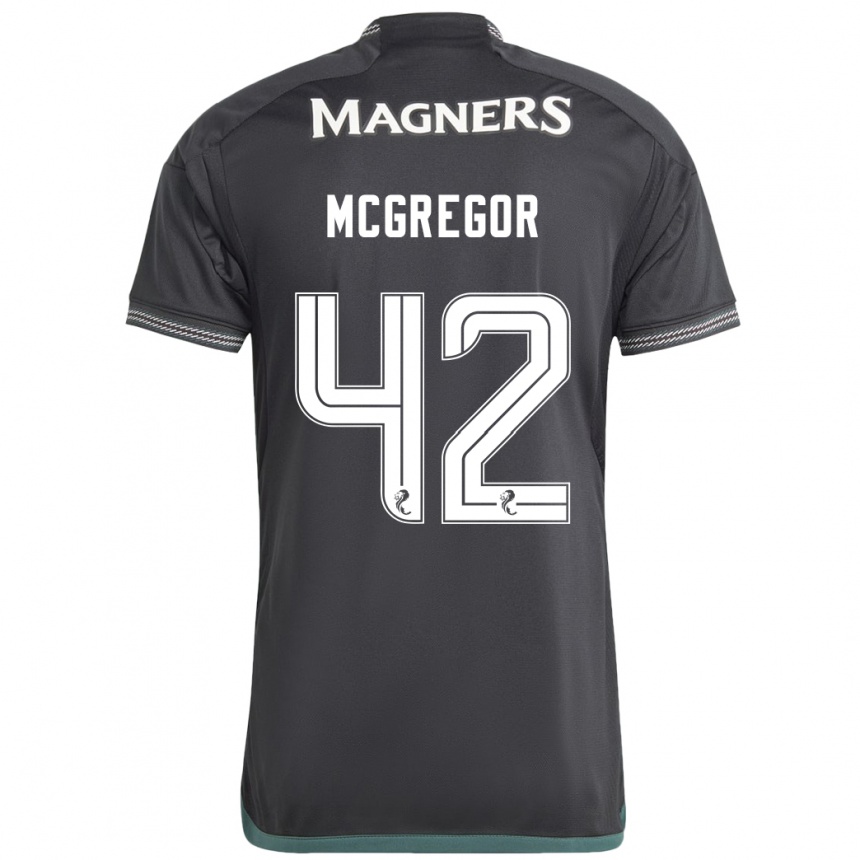 Kinder Fußball Callum Mcgregor #42 Schwarz Auswärtstrikot Trikot 2023/24 T-Shirt Luxemburg