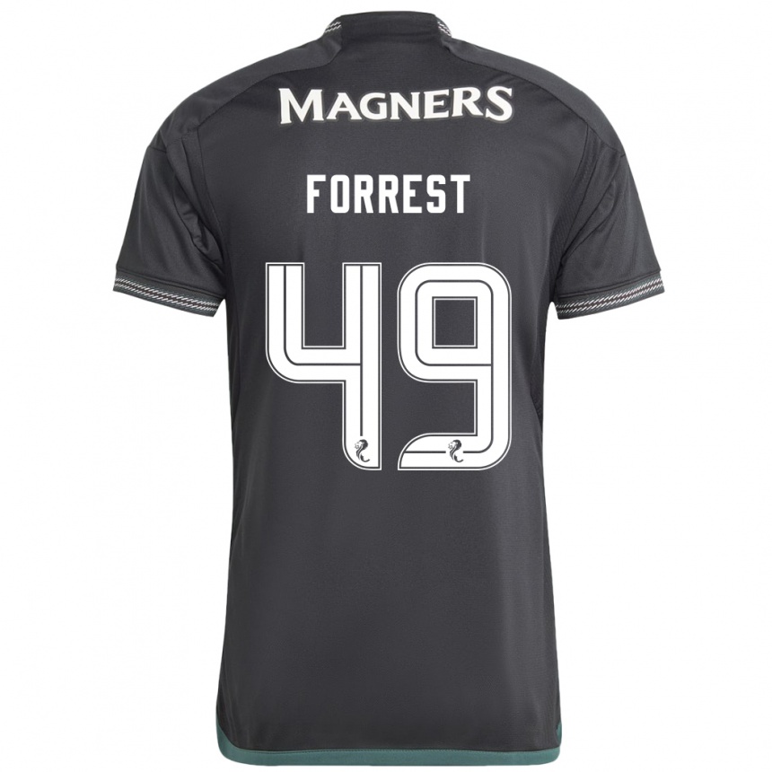 Kinder Fußball James Forrest #49 Schwarz Auswärtstrikot Trikot 2023/24 T-Shirt Luxemburg