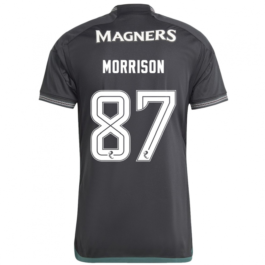 Kinder Fußball Joe Morrison #87 Schwarz Auswärtstrikot Trikot 2023/24 T-Shirt Luxemburg