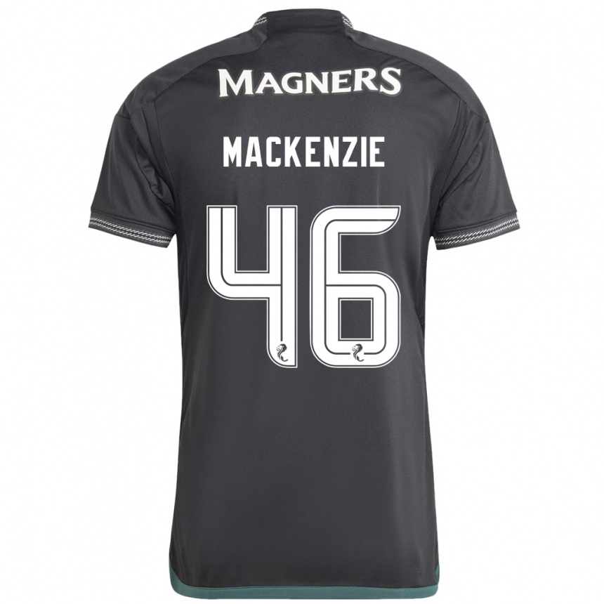 Kinder Fußball Magnus Mackenzie #46 Schwarz Auswärtstrikot Trikot 2023/24 T-Shirt Luxemburg