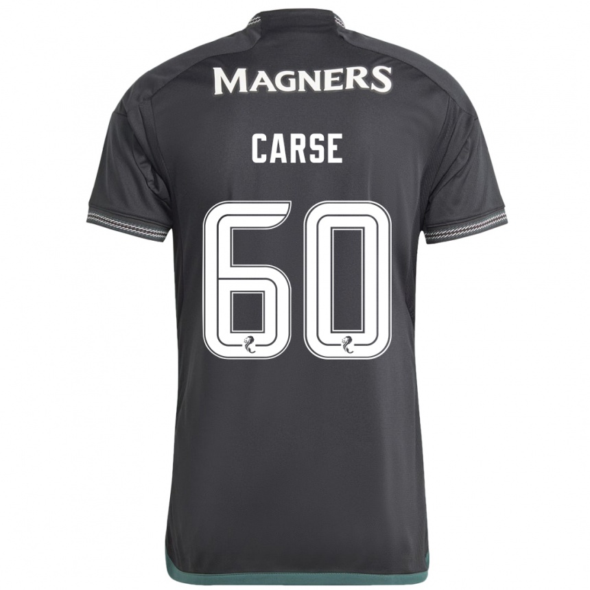 Kinder Fußball Mackenzie Carse #60 Schwarz Auswärtstrikot Trikot 2023/24 T-Shirt Luxemburg