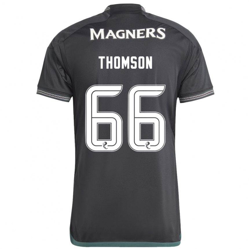 Kinder Fußball Corey Thomson #66 Schwarz Auswärtstrikot Trikot 2023/24 T-Shirt Luxemburg