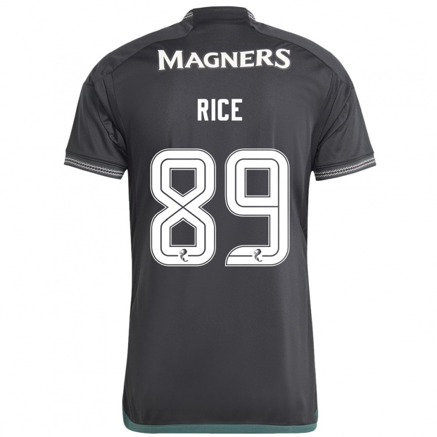 Kinder Fußball Aidan Rice #89 Schwarz Auswärtstrikot Trikot 2023/24 T-Shirt Luxemburg