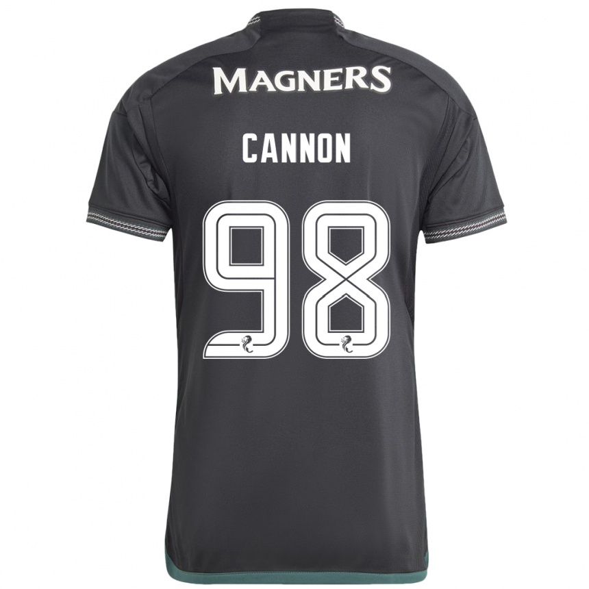 Kinder Fußball Aidan Cannon #98 Schwarz Auswärtstrikot Trikot 2023/24 T-Shirt Luxemburg