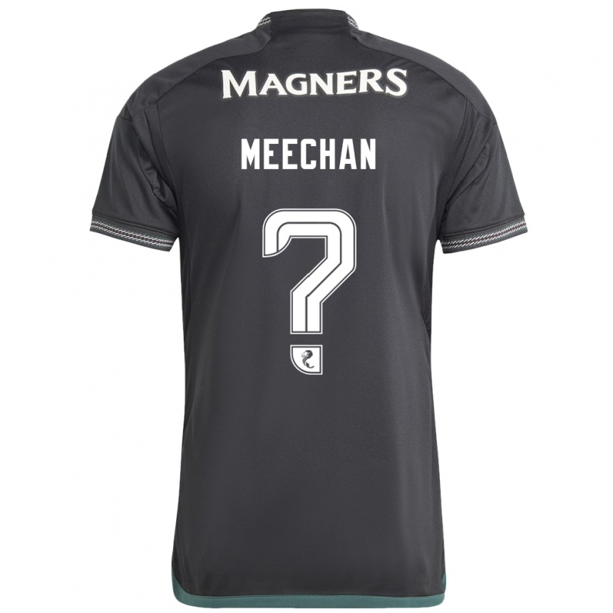 Kinder Fußball Nathan Meechan #0 Schwarz Auswärtstrikot Trikot 2023/24 T-Shirt Luxemburg