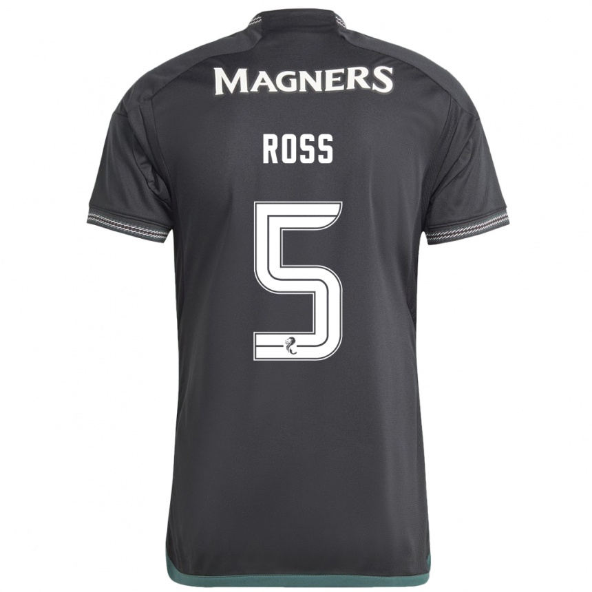Kinder Fußball Natalie Ross #5 Schwarz Auswärtstrikot Trikot 2023/24 T-Shirt Luxemburg