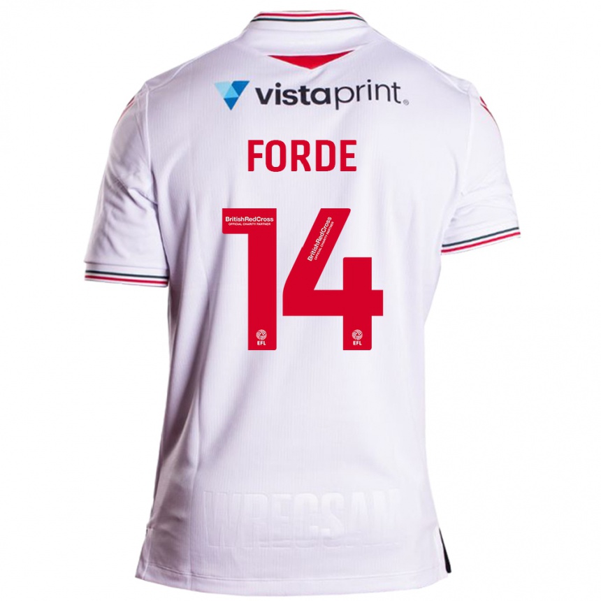 Kinder Fußball Anthony Forde #14 Weiß Auswärtstrikot Trikot 2023/24 T-Shirt Luxemburg