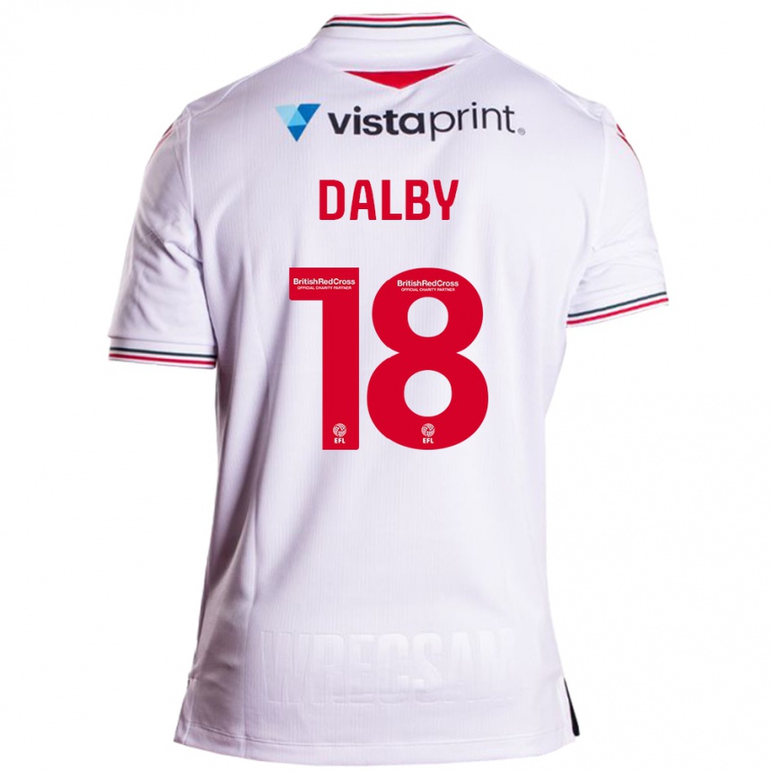 Kinder Fußball Sam Dalby #18 Weiß Auswärtstrikot Trikot 2023/24 T-Shirt Luxemburg