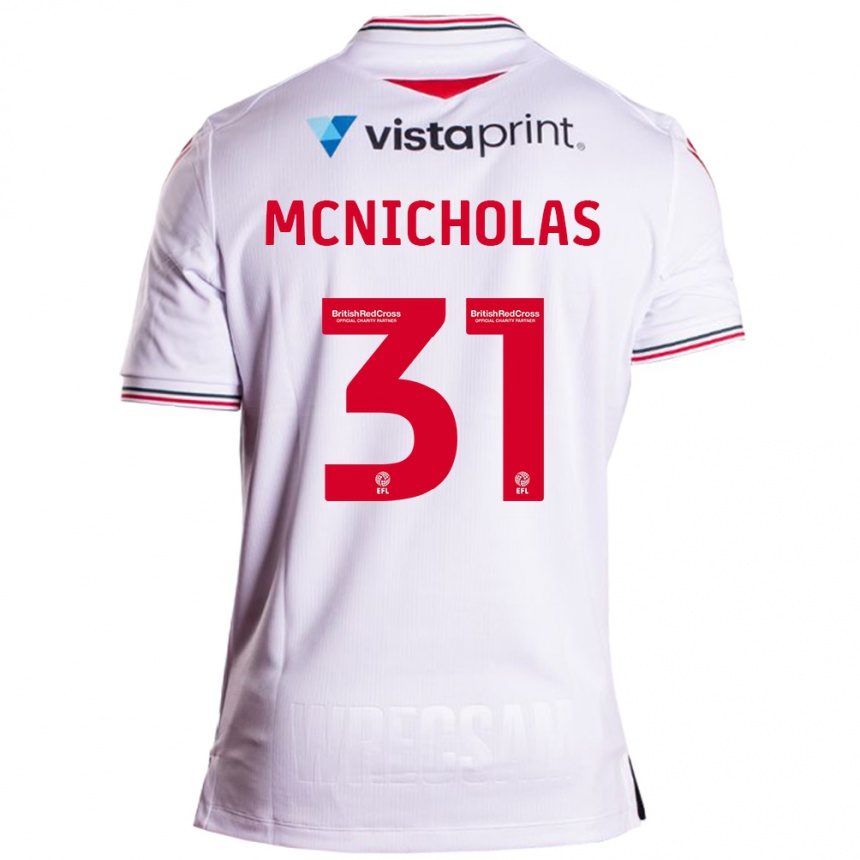 Kinder Fußball Luke Mcnicholas #31 Weiß Auswärtstrikot Trikot 2023/24 T-Shirt Luxemburg