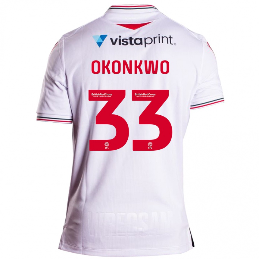 Kinder Fußball Arthur Okonkwo #33 Weiß Auswärtstrikot Trikot 2023/24 T-Shirt Luxemburg