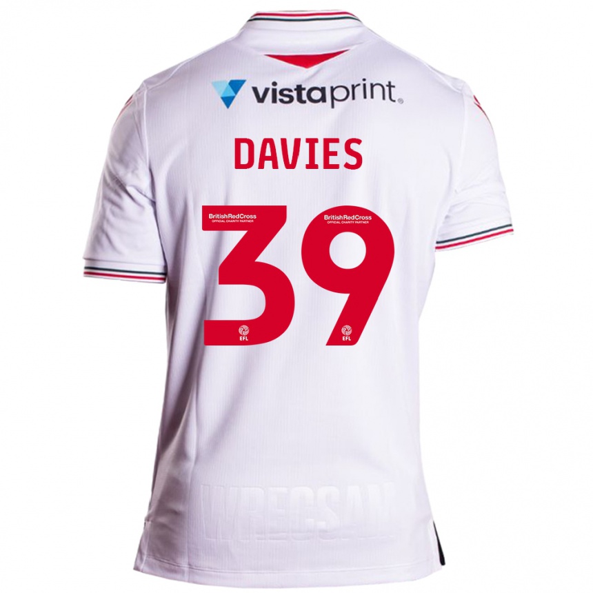 Kinder Fußball Daniel Davies #39 Weiß Auswärtstrikot Trikot 2023/24 T-Shirt Luxemburg