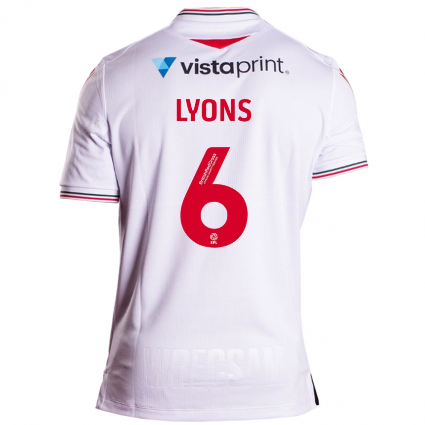 Kinder Fußball Lauryn Lyons #6 Weiß Auswärtstrikot Trikot 2023/24 T-Shirt Luxemburg