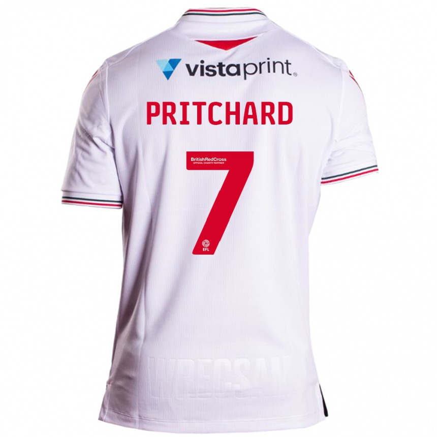 Kinder Fußball Rebecca Pritchard #7 Weiß Auswärtstrikot Trikot 2023/24 T-Shirt Luxemburg