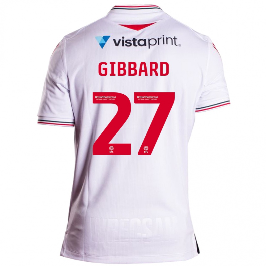 Kinder Fußball Mari Gibbard #27 Weiß Auswärtstrikot Trikot 2023/24 T-Shirt Luxemburg