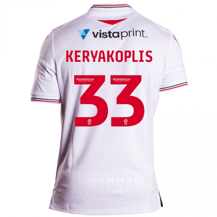 Kinder Fußball Hannah Keryakoplis #33 Weiß Auswärtstrikot Trikot 2023/24 T-Shirt Luxemburg