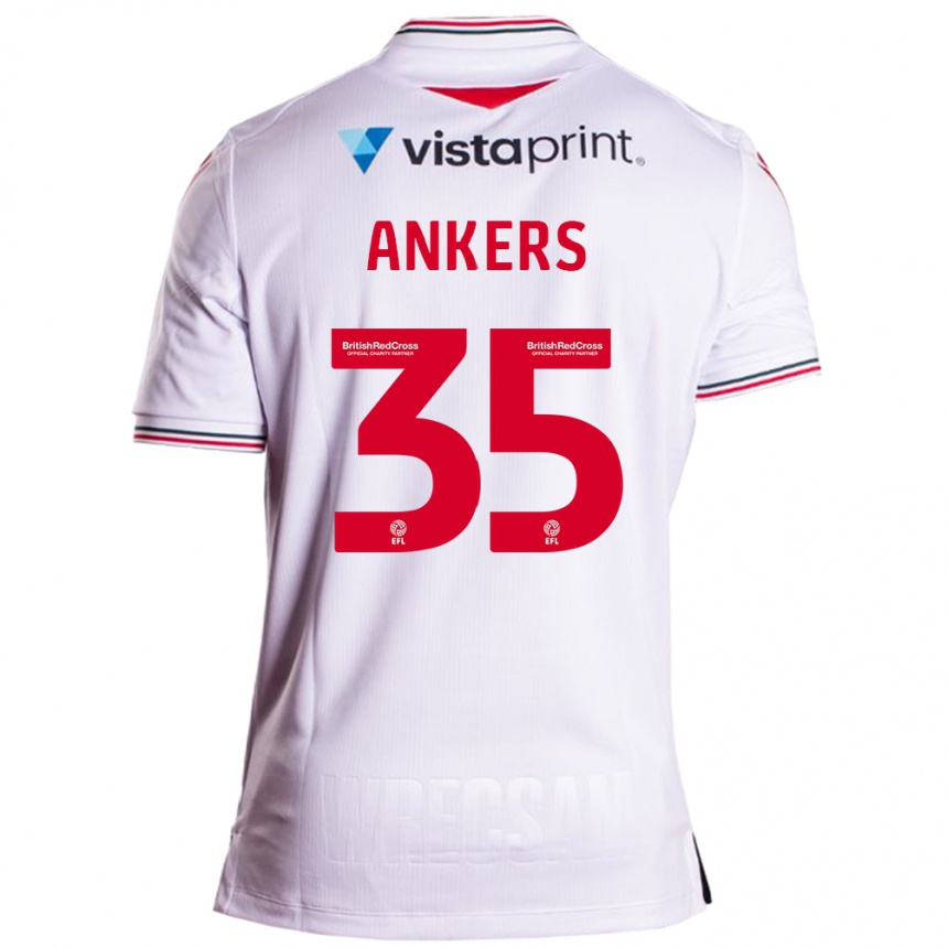 Kinder Fußball Chloe Ankers #35 Weiß Auswärtstrikot Trikot 2023/24 T-Shirt Luxemburg