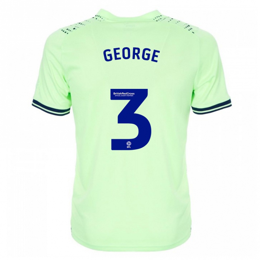 Kinder Fußball Hannah George #3 Marine Auswärtstrikot Trikot 2023/24 T-Shirt Luxemburg