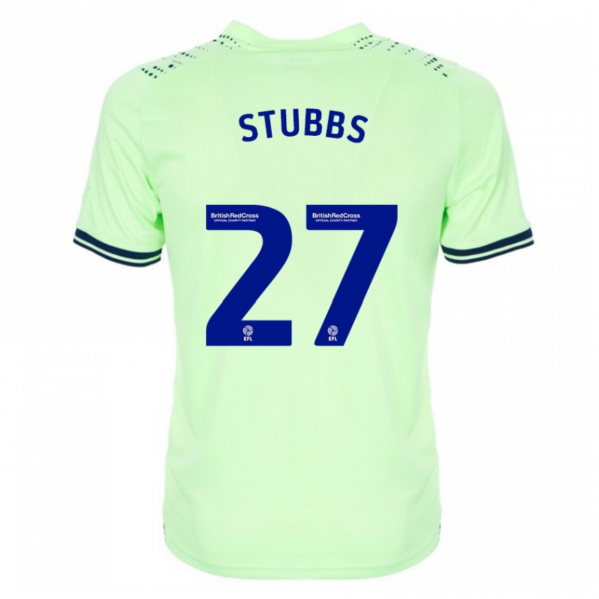 Kinder Fußball Olivia Stubbs #27 Marine Auswärtstrikot Trikot 2023/24 T-Shirt Luxemburg