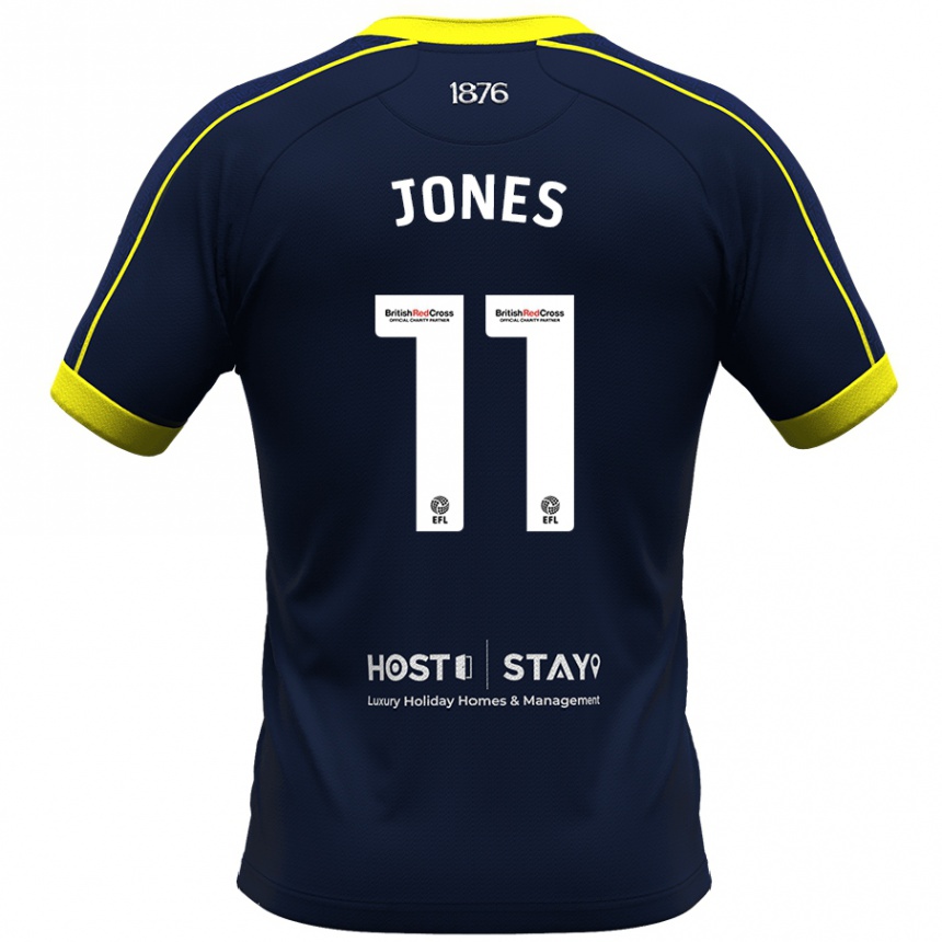 Kinder Fußball Isaiah Jones #11 Marine Auswärtstrikot Trikot 2023/24 T-Shirt Luxemburg