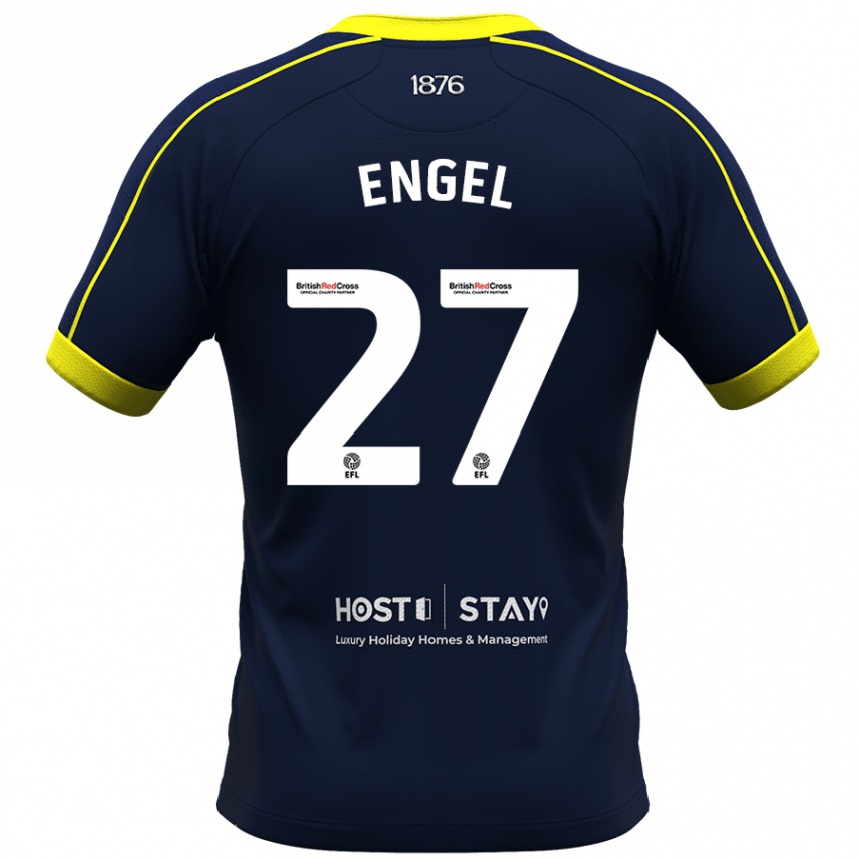 Kinder Fußball Lukas Engel #27 Marine Auswärtstrikot Trikot 2023/24 T-Shirt Luxemburg