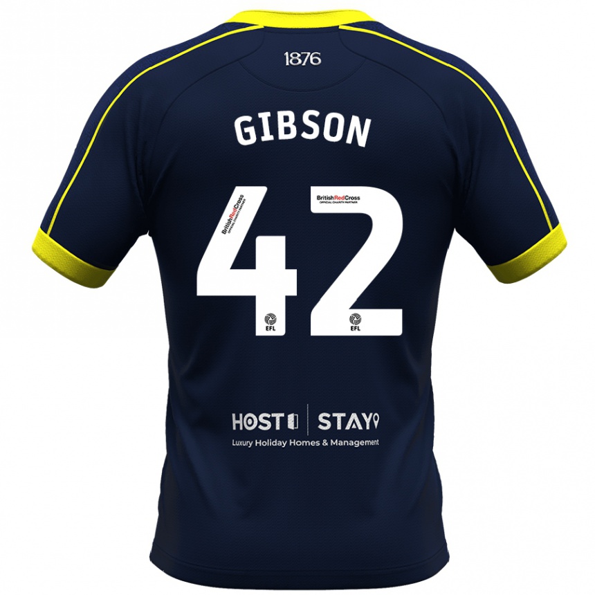 Kinder Fußball Joseph Gibson #42 Marine Auswärtstrikot Trikot 2023/24 T-Shirt Luxemburg