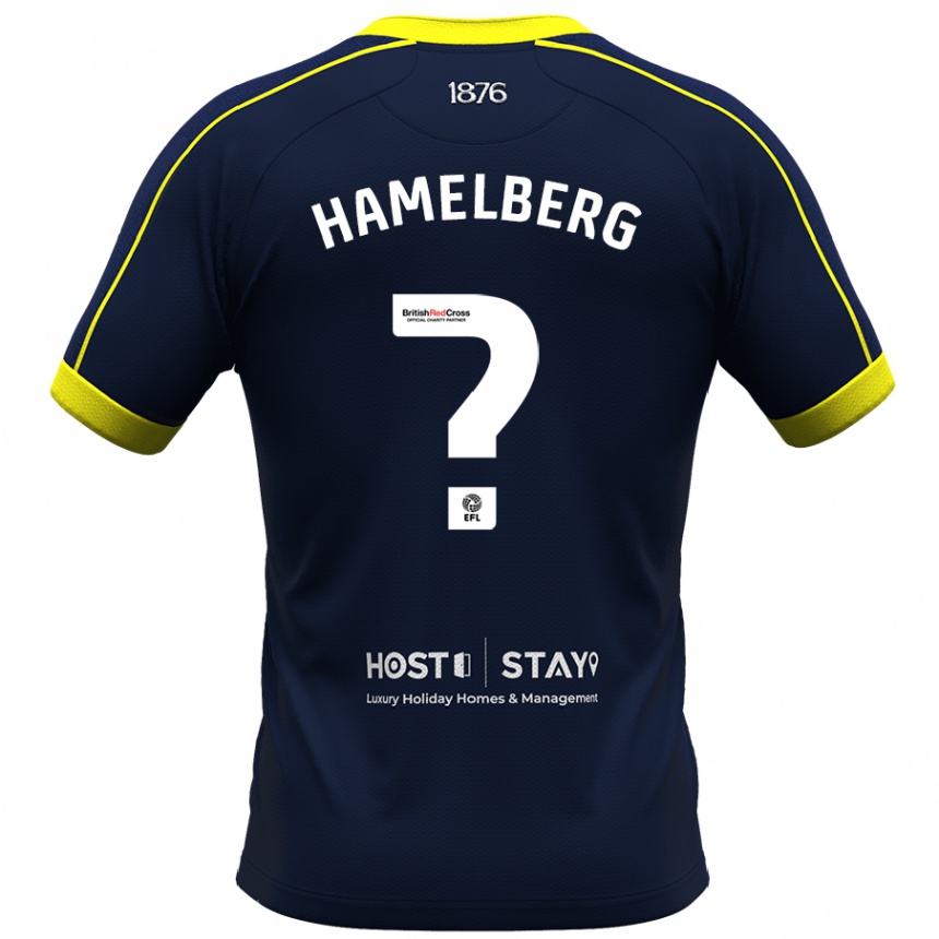 Kinder Fußball Eric Hamelberg #0 Marine Auswärtstrikot Trikot 2023/24 T-Shirt Luxemburg