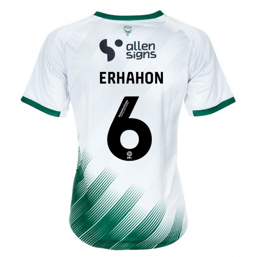 Kinder Fußball Ethan Erhahon #6 Weiß Auswärtstrikot Trikot 2023/24 T-Shirt Luxemburg