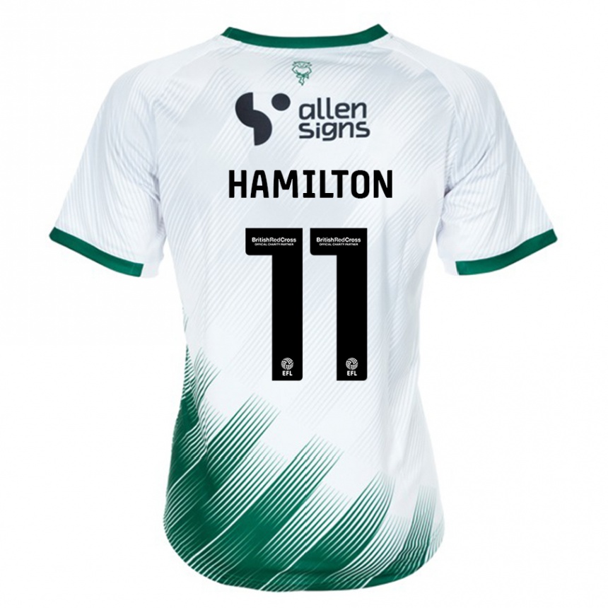 Kinder Fußball Ethan Hamilton #11 Weiß Auswärtstrikot Trikot 2023/24 T-Shirt Luxemburg