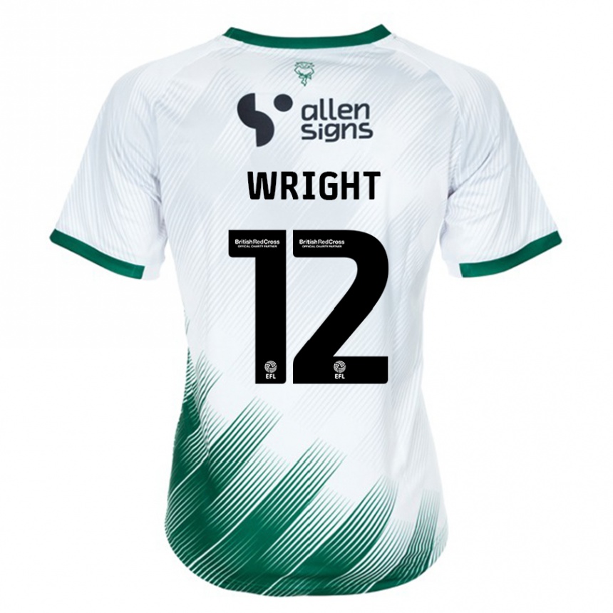 Kinder Fußball Jordan Wright #12 Weiß Auswärtstrikot Trikot 2023/24 T-Shirt Luxemburg