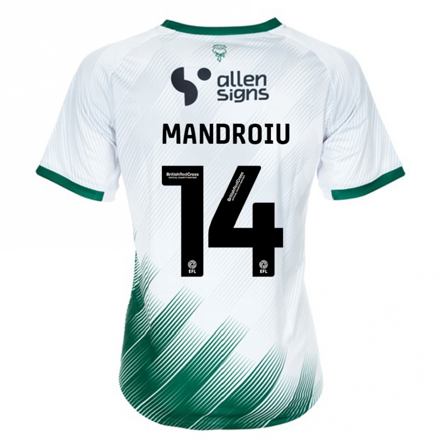 Kinder Fußball Daniel Mandroiu #14 Weiß Auswärtstrikot Trikot 2023/24 T-Shirt Luxemburg