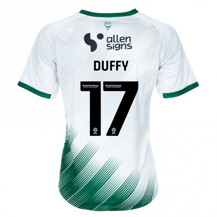 Kinder Fußball Dylan Duffy #17 Weiß Auswärtstrikot Trikot 2023/24 T-Shirt Luxemburg