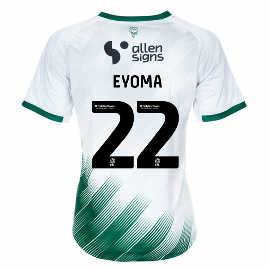 Kinder Fußball Timothy Eyoma #22 Weiß Auswärtstrikot Trikot 2023/24 T-Shirt Luxemburg