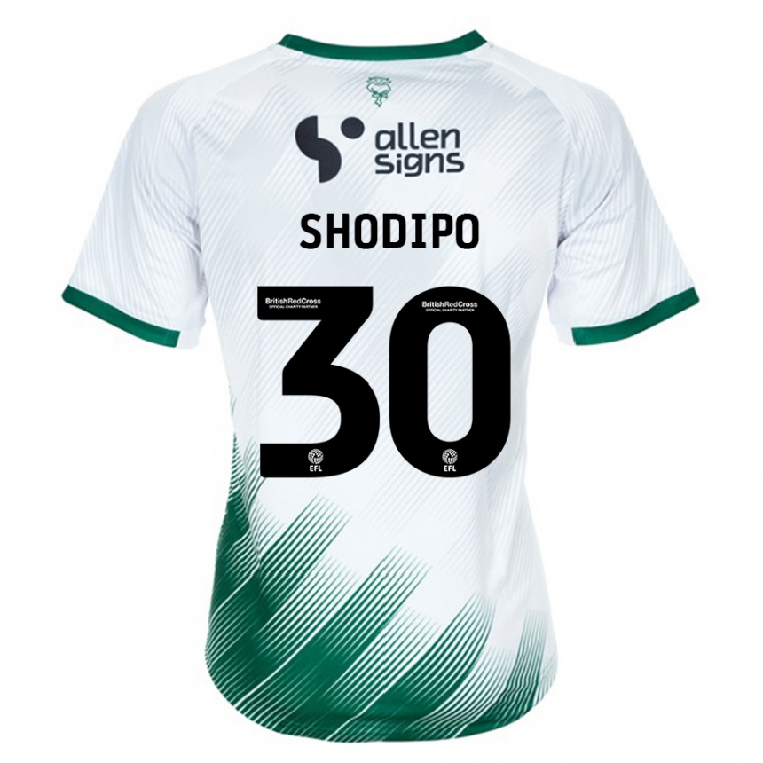 Kinder Fußball Olamide Shodipo #30 Weiß Auswärtstrikot Trikot 2023/24 T-Shirt Luxemburg