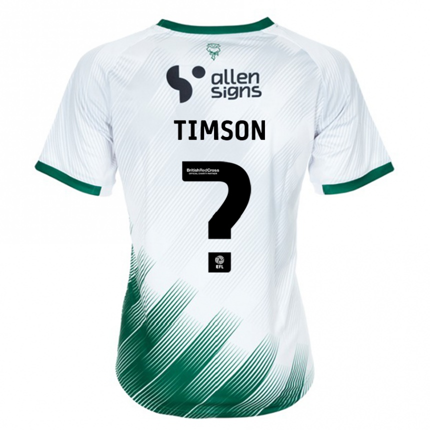 Kinder Fußball Lana Timson #0 Weiß Auswärtstrikot Trikot 2023/24 T-Shirt Luxemburg