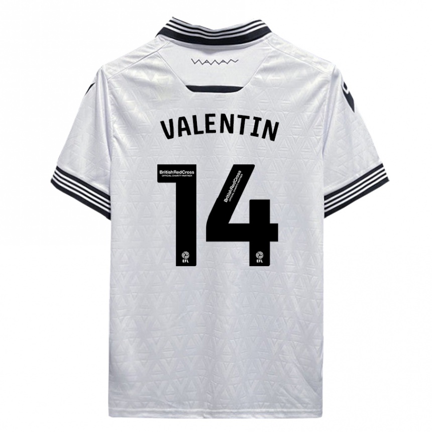 Kinder Fußball Pol Valentín #14 Weiß Auswärtstrikot Trikot 2023/24 T-Shirt Luxemburg