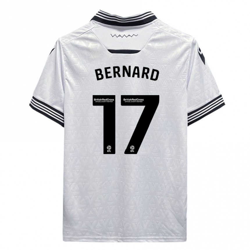 Kinder Fußball Di'shon Bernard #17 Weiß Auswärtstrikot Trikot 2023/24 T-Shirt Luxemburg