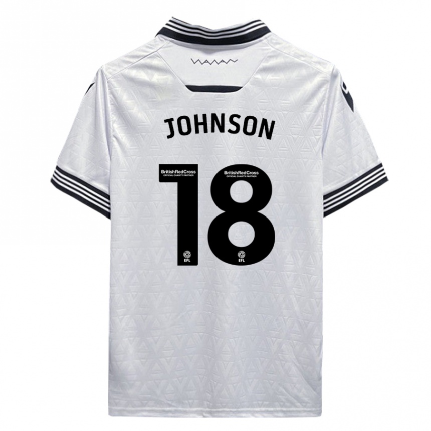 Kinder Fußball Marvin Johnson #18 Weiß Auswärtstrikot Trikot 2023/24 T-Shirt Luxemburg