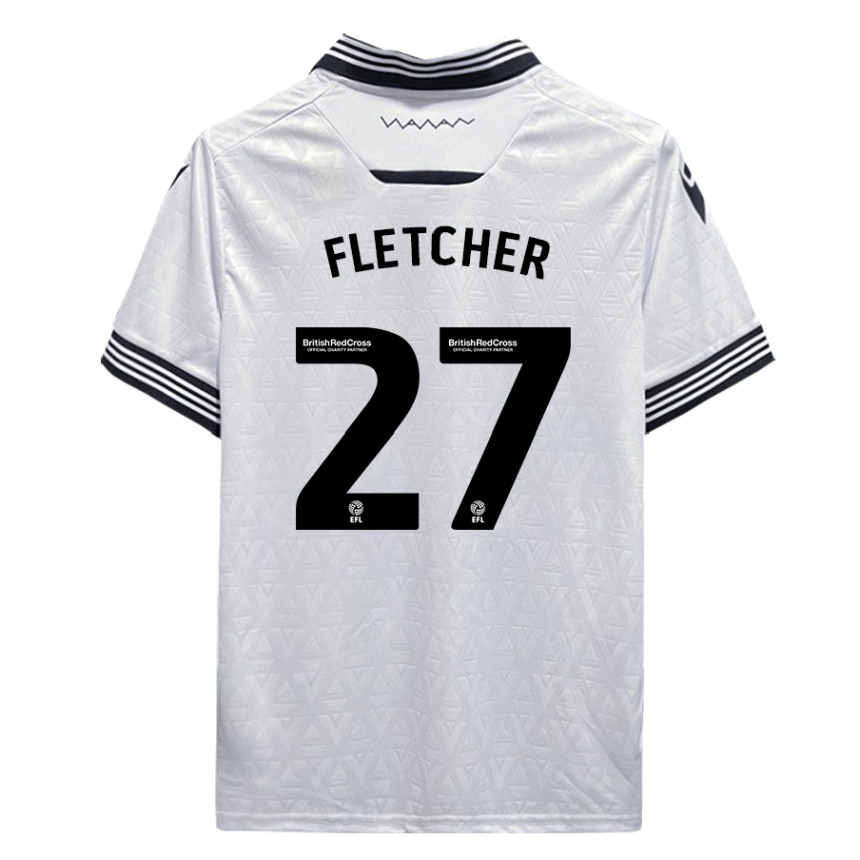 Kinder Fußball Ashley Fletcher #27 Weiß Auswärtstrikot Trikot 2023/24 T-Shirt Luxemburg