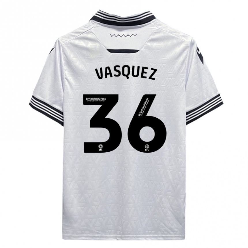 Kinder Fußball Devis Vásquez #36 Weiß Auswärtstrikot Trikot 2023/24 T-Shirt Luxemburg