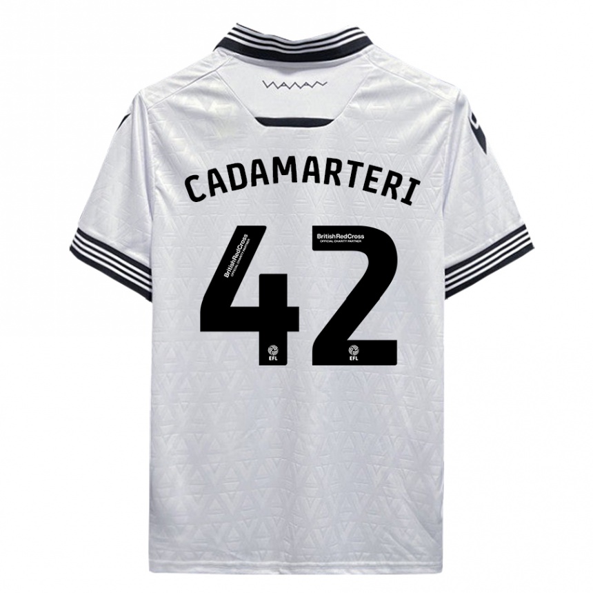 Kinder Fußball Bailey Cadamarteri #42 Weiß Auswärtstrikot Trikot 2023/24 T-Shirt Luxemburg