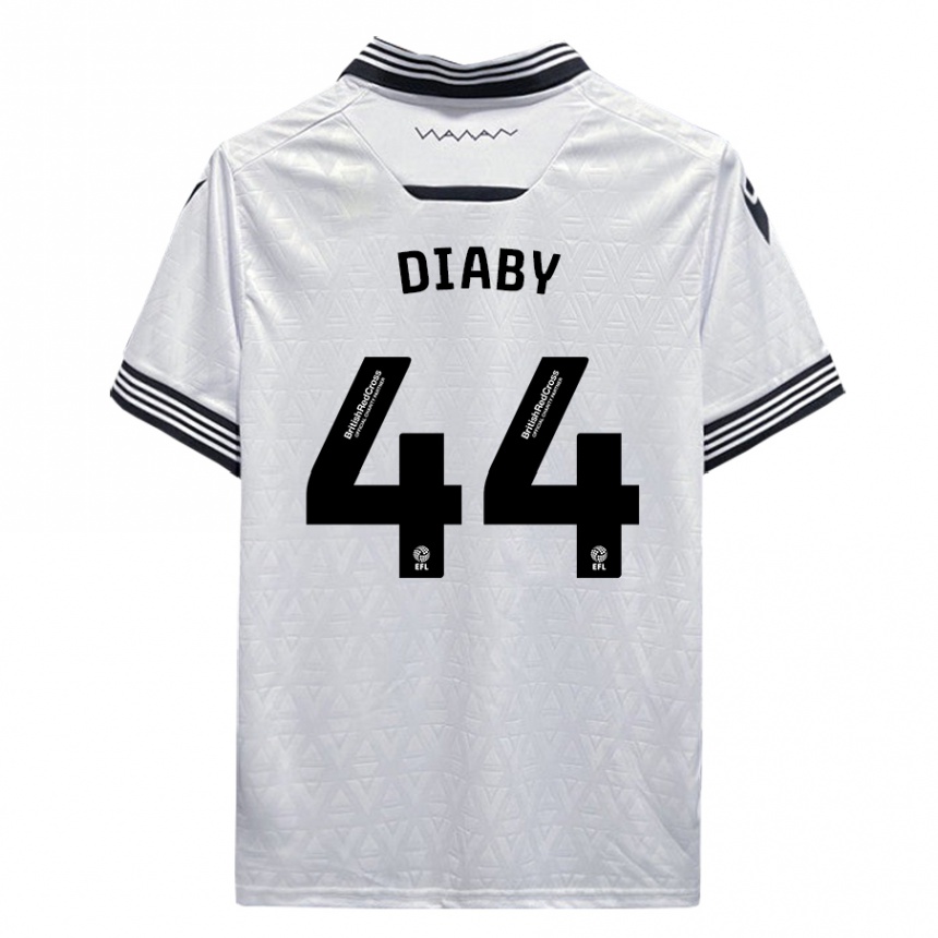 Kinder Fußball Momo Diaby #44 Weiß Auswärtstrikot Trikot 2023/24 T-Shirt Luxemburg