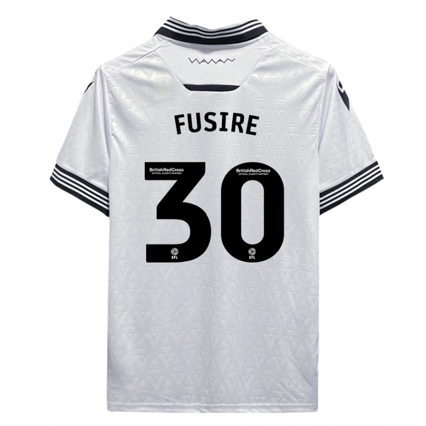 Kinder Fußball Sean Fusire #30 Weiß Auswärtstrikot Trikot 2023/24 T-Shirt Luxemburg
