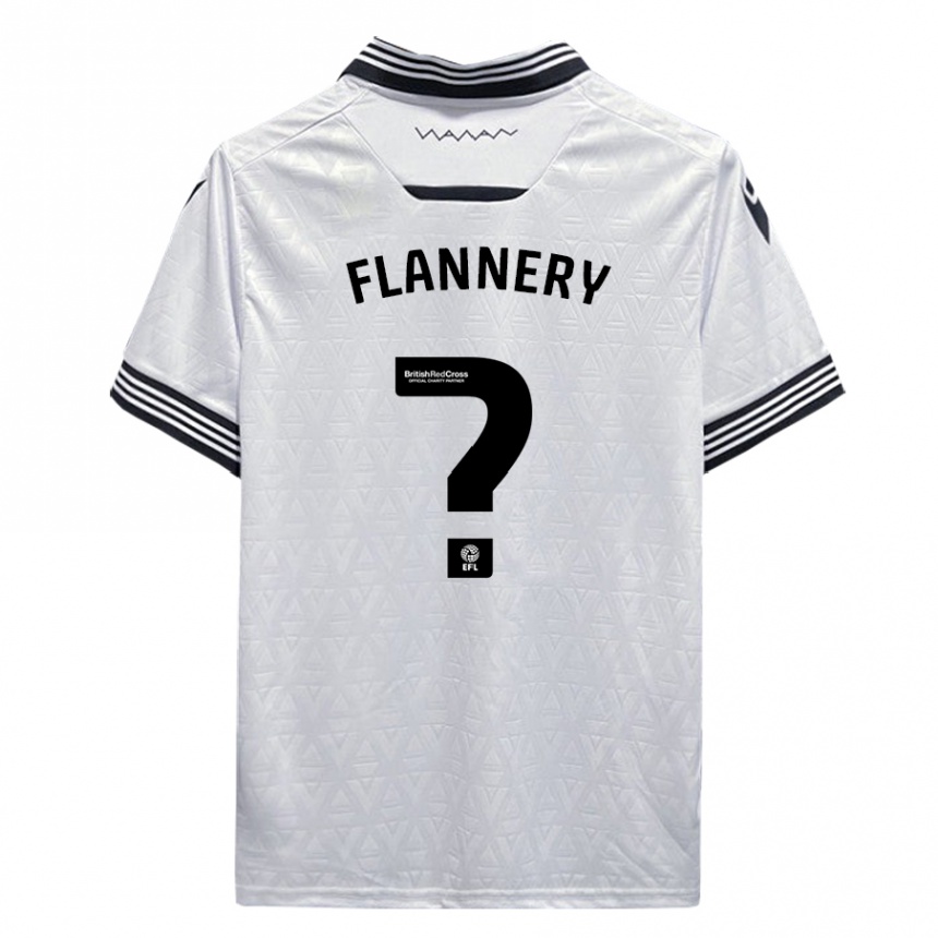 Kinder Fußball Cian Flannery #0 Weiß Auswärtstrikot Trikot 2023/24 T-Shirt Luxemburg