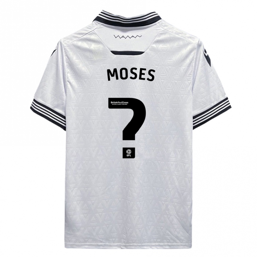 Kinder Fußball Devlan Moses #0 Weiß Auswärtstrikot Trikot 2023/24 T-Shirt Luxemburg
